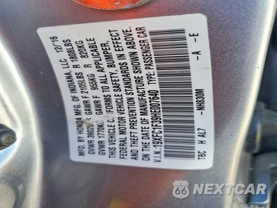 Zdjęcie 12 z 12 samochodu: 2017 HONDA CIVIC EX VIN:19XFC1F39HE007640 - miniatura