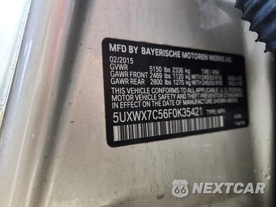 Zdjęcie 13 z 13 samochodu: 2015 BMW X3 XDRIVE35I VIN:5UXWX7C56F0K35421 - miniatura
