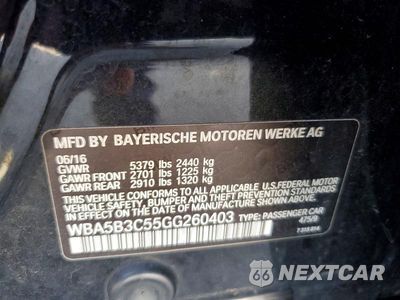 Zdjęcie 12 z 12 samochodu: 2016 BMW 535 XI VIN:WBA5B3C55GG260403 - miniatura