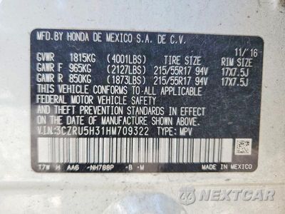 Zdjęcie 13 z 13 samochodu: 2017 HONDA HR-V LX VIN:3CZRU5H31HM709322 - miniatura