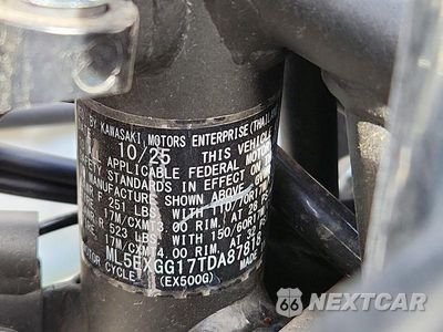 Zdjęcie 9 z 9 samochodu: 2026 KAWASAKI EX500 VIN:ML5EXGG17TDA87818 - miniatura