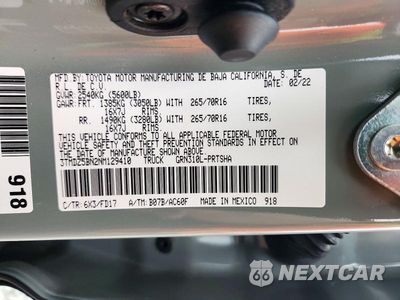 Zdjęcie 13 z 13 samochodu: 2022 TOYOTA TACOMA TRD OFF-ROAD VIN:3TMDZ5BN2NM129410 - miniatura