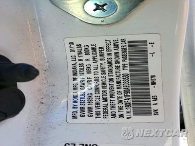 Zdjęcie 12 z 12 samochodu: 2010 HONDA CIVIC EXL VIN:19XFA1F90AE033530 - miniatura
