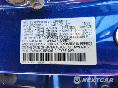 Zdjęcie 13 z 13 samochodu: 2022 HONDA CR-V SE VIN:7FARW1H74NE000710 - miniatura