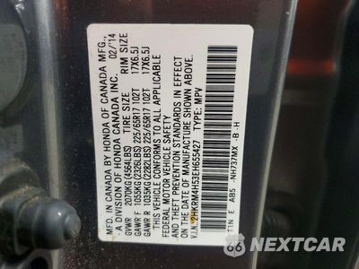 Zdjęcie 13 z 13 samochodu: 2014 HONDA CR-V EX VIN:2HKRM4H53EH655427 - miniatura