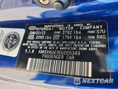 Zdjęcie 12 z 12 samochodu: 2013 HYUNDAI ELANTRA COUPE GS VIN:KMHDH6AE8DU005349 - miniatura