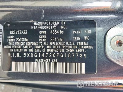 Zdjęcie 12 z 12 samochodu: 2023 KIA K5 LXS VIN:5XXG14J26PG187739 - miniatura