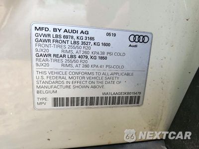 Zdjęcie 14 z 14 samochodu: 2019 AUDI E-TRON PREMIUM PLUS VIN:WA1LAAGE3KB015479 - miniatura