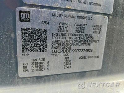Zdjęcie 12 z 12 samochodu: 2024 CHEVROLET SILVERADO K1500 CUSTOM VIN:1GCPDBEK9RZ274928 - miniatura