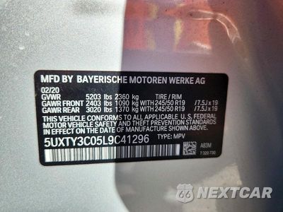 Zdjęcie 13 z 13 samochodu: 2020 BMW X3 SDRIVE30I VIN:5UXTY3C05L9C41296 - miniatura
