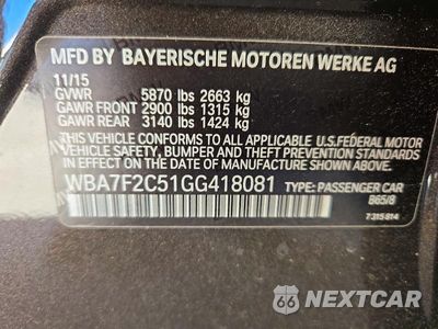 Zdjęcie 12 z 12 samochodu: 2016 BMW 750 XI VIN:WBA7F2C51GG418081 - miniatura