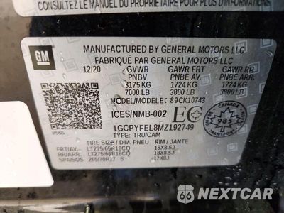 Zdjęcie 12 z 12 samochodu: 2021 CHEVROLET SILVERADO K1500 LT TRAIL BOSS VIN:1GCPYFEL8MZ192749 - miniatura
