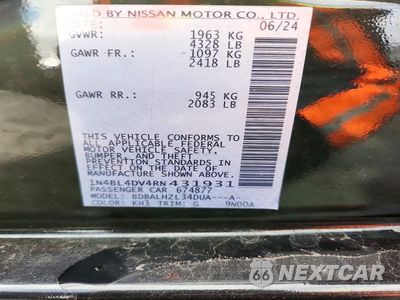 Zdjęcie 12 z 12 samochodu: 2024 NISSAN ALTIMA SV VIN:1N4BL4DV4RN431931 - miniatura