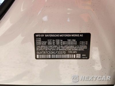 Zdjęcie 13 z 13 samochodu: 2019 BMW X3 SDRIVE30I VIN:5UXTR7C53KLF33370 - miniatura