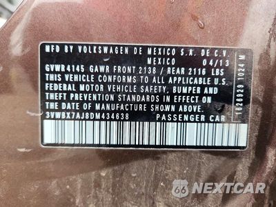 Zdjęcie 12 z 12 samochodu: 2013 VOLKSWAGEN JETTA SE VIN:3VWBX7AJ8DM434638 - miniatura