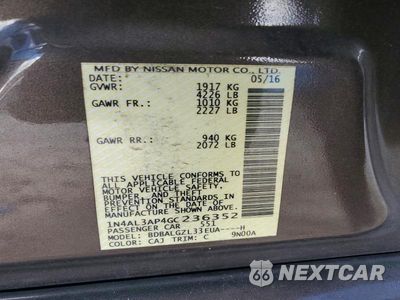 Zdjęcie 12 z 12 samochodu: 2016 NISSAN ALTIMA 2.5 S VIN:1N4AL3AP4GC236352 - miniatura