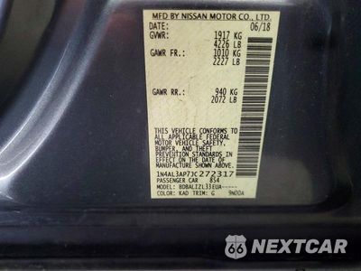 Zdjęcie 12 z 12 samochodu: 2018 NISSAN ALTIMA 2.5 SV VIN:1N4AL3AP7JC272317 - miniatura