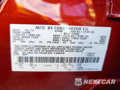 Zdjęcie 14 z 14 samochodu: 2014 LINCOLN MKX VIN:2LMDJ6JK2EBL14854 - miniatura