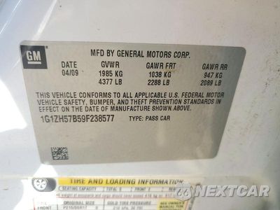 Zdjęcie 12 z 12 samochodu: 2009 CHEVROLET MALIBU 1LT VIN:1G1ZH57B59F238577 - miniatura