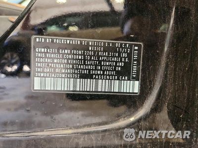 Zdjęcie 12 z 12 samochodu: 2013 VOLKSWAGEN JETTA SE VIN:3VWDX7AJ2DM245752 - miniatura