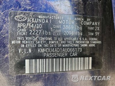 Zdjęcie 12 z 12 samochodu: 2010 HYUNDAI ELANTRA GLS VIN:KMHDU4AD1AU066173 - miniatura
