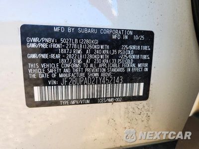 Zdjęcie 13 z 13 samochodu: 2026 SUBARU OUTBACK PREMIUM VIN:JF2BUPAD2TY452143 - miniatura