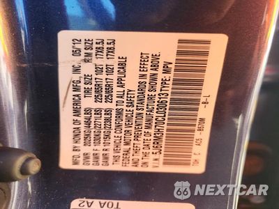 Zdjęcie 13 z 13 samochodu: 2012 HONDA CR-V EXL VIN:5J6RM3H70CL030613 - miniatura