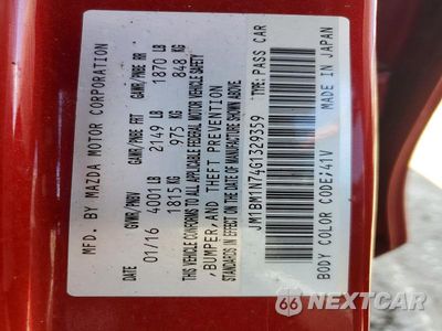 Zdjęcie 12 z 12 samochodu: 2016 MAZDA 3 GRAND TOURING VIN:JM1BM1N74G1329359 - miniatura