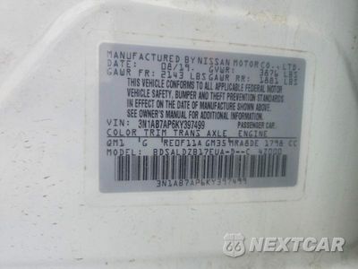 Zdjęcie 13 z 13 samochodu: 2019 NISSAN SENTRA SV VIN:3N1AB7AP6KY397499 - miniatura