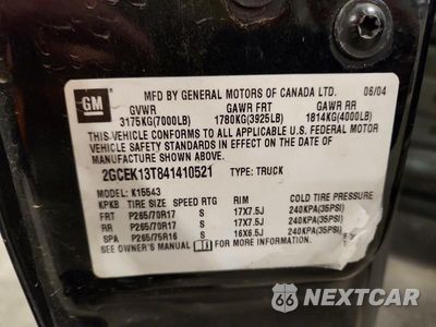 Zdjęcie 12 z 12 samochodu: 2004 CHEVROLET SILVERADO K1500 VIN:2GCEK13T841410521 - miniatura