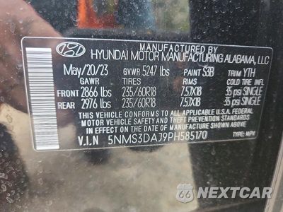 Zdjęcie 13 z 13 samochodu: 2023 HYUNDAI SANTA FE SEL PREMIUM VIN:5NMS3DAJ9PH585170 - miniatura