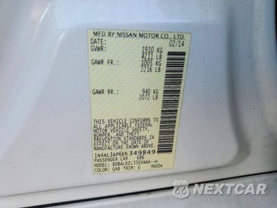 Zdjęcie 13 z 13 samochodu: 2014 NISSAN ALTIMA 2.5 S VIN:1N4AL3AP6EN349849 - miniatura