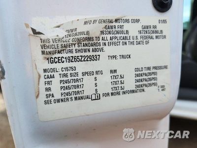 Zdjęcie 12 z 12 samochodu: 2005 CHEVROLET SILVERADO C1500 VIN:1GCEC19Z65Z229337 - miniatura
