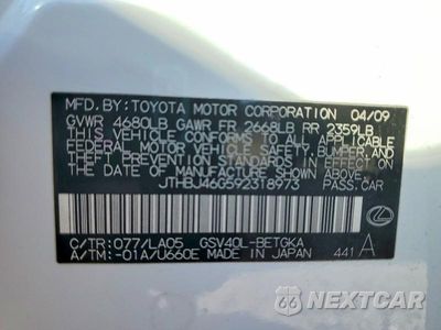 Zdjęcie 14 z 14 samochodu: 2009 LEXUS ES 350 350 VIN:JTHBJ46G592318973 - miniatura