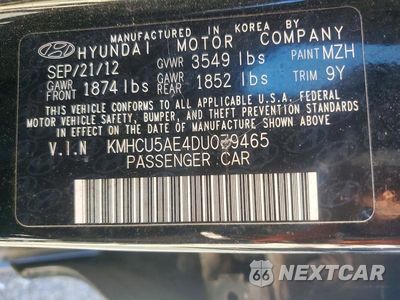 Zdjęcie 12 z 12 samochodu: 2013 HYUNDAI ACCENT SE VIN:KMHCU5AE4DU079465 - miniatura