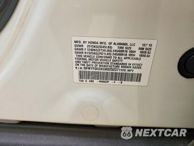 Zdjęcie 13 z 13 samochodu: 2016 HONDA PILOT EX VIN:5FNYF5H3XGB025237 - miniatura