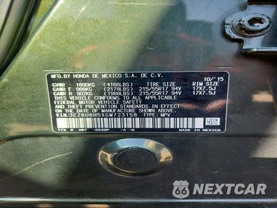 Zdjęcie 13 z 13 samochodu: 2016 HONDA HR-V EX VIN:3CZRU6H5XGM723158 - miniatura