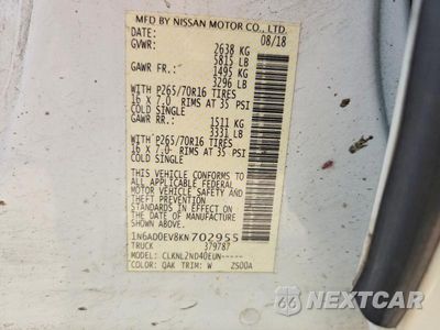 Zdjęcie 12 z 12 samochodu: 2019 NISSAN FRONTIER SV VIN:1N6AD0EV8KN702955 - miniatura