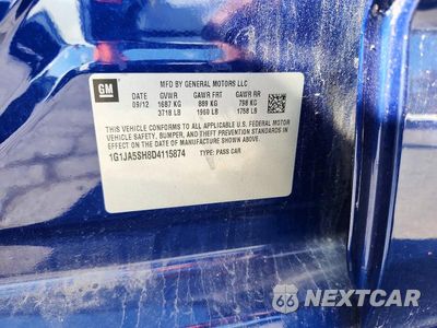 Zdjęcie 12 z 12 samochodu: 2013 CHEVROLET SONIC LS VIN:1G1JA5SH8D4115874 - miniatura
