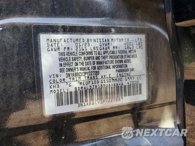Zdjęcie 12 z 12 samochodu: 2023 NISSAN SENTRA SV VIN:3N1AB8CV3PY227089 - miniatura