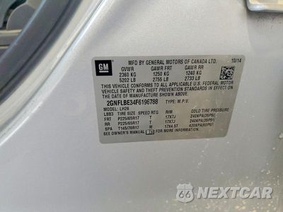 Zdjęcie 13 z 13 samochodu: 2015 CHEVROLET EQUINOX LT VIN:2GNFLBE34F6196788 - miniatura