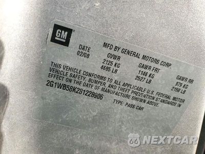 Zdjęcie 12 z 12 samochodu: 2008 CHEVROLET IMPALA LS VIN:2G1WB58K281228906 - miniatura