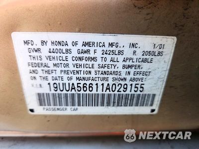 Zdjęcie 12 z 12 samochodu: 2001 ACURA 3.2TL VIN:19UUA56611A029155 - miniatura