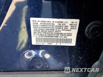 Zdjęcie 13 z 13 samochodu: 2016 HONDA PILOT EXL VIN:5FNYF5H58GB012486 - miniatura