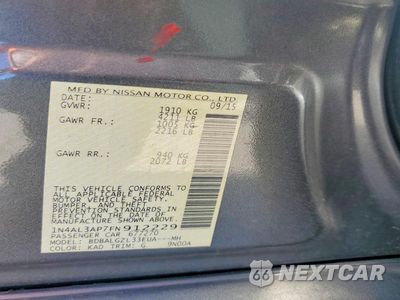Zdjęcie 12 z 12 samochodu: 2015 NISSAN ALTIMA 2.5 S VIN:1N4AL3AP7FN912229 - miniatura