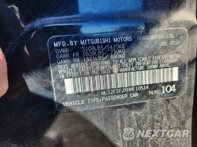 Zdjęcie 12 z 12 samochodu: 2017 MITSUBISHI MIRAGE G4 ES VIN:ML32F3FJXHHF10514 - miniatura