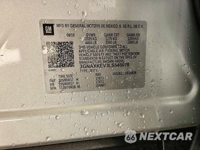 Zdjęcie 13 z 13 samochodu: 2020 CHEVROLET EQUINOX LT VIN:3GNAXKEV3LS545078 - miniatura