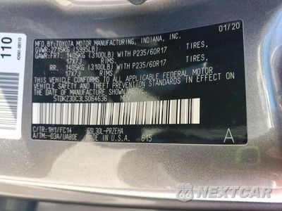 Zdjęcie 13 z 13 samochodu: 2020 TOYOTA SIENNA LE VIN:5TDKZ3DC3LS064636 - miniatura
