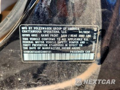 Zdjęcie 13 z 13 samochodu: 2014 VOLKSWAGEN PASSAT SEL VIN:1VWCN7A34EC098131 - miniatura