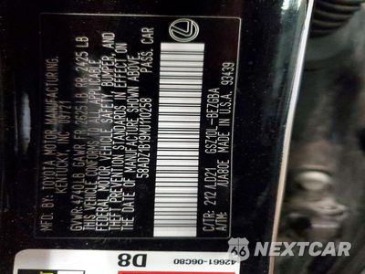 Zdjęcie 12 z 12 samochodu: 2021 LEXUS ES 350 BASE VIN:58ADZ1B19MU110258 - miniatura